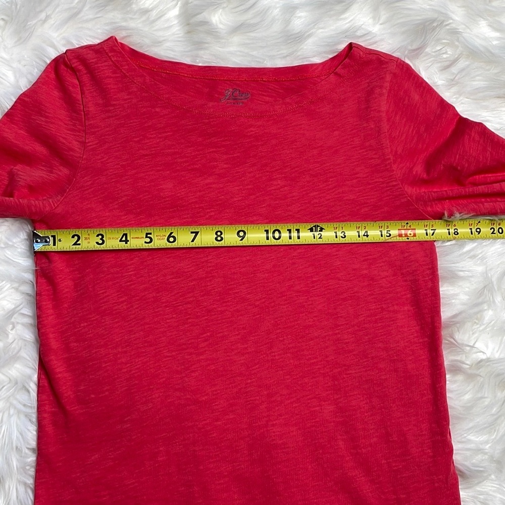 J. Crew Red Slub Long Sleeve Tee - Picture 5 of 8